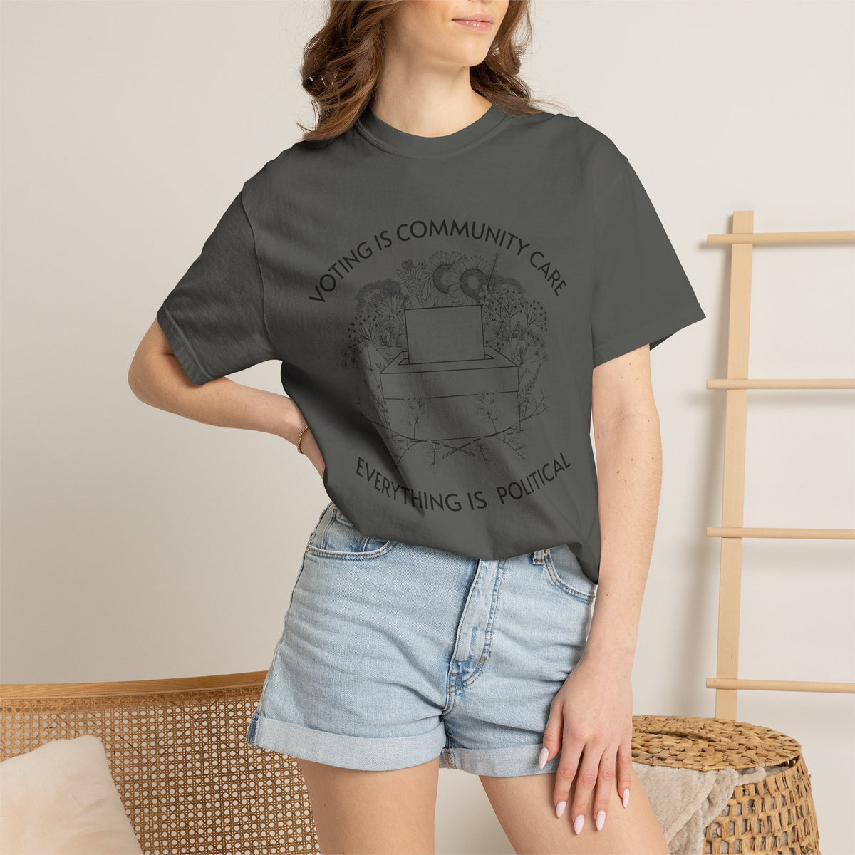 Voting Is Community Care T-Shirt Everything Is Political Vote Graphic Tee