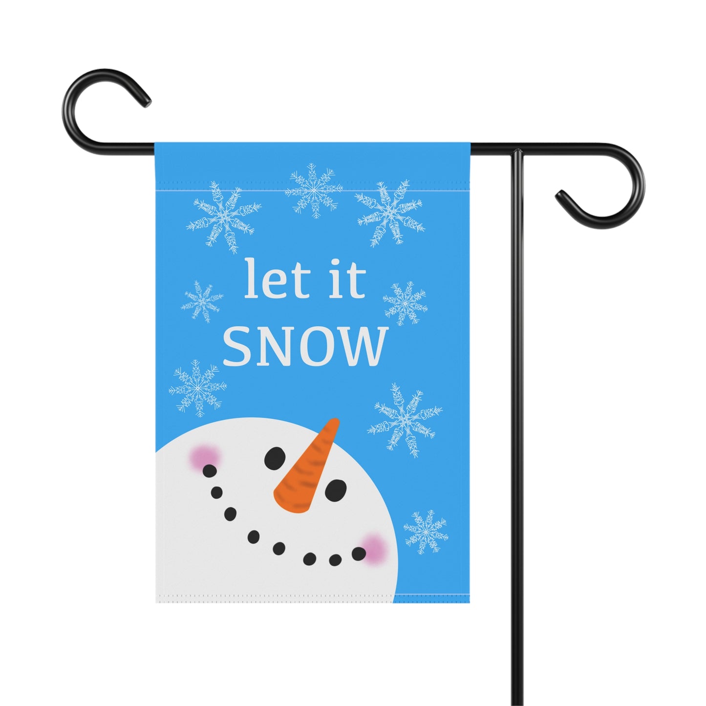 Slightly Subtle Snowman Garden Banner, Hidden Message Snowflake Winter Decor, Let it Snow Flag, Holiday Outdoor Sign, Seasonal Decoration