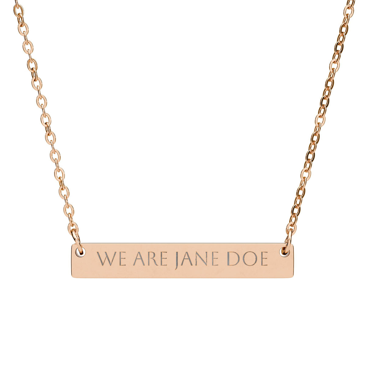 We Are Jane Doe Horizontal Bar Necklace