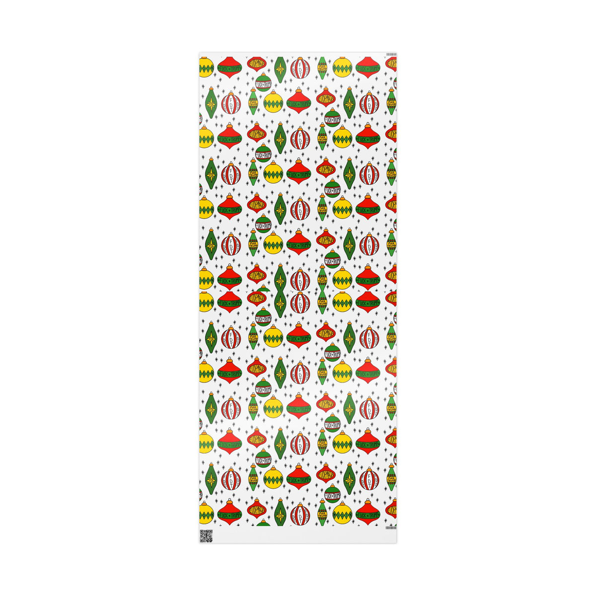 Slightly Subtle Retro Christmas Ornaments FDT Wrapping Paper | Holiday Gift Wrap Roll