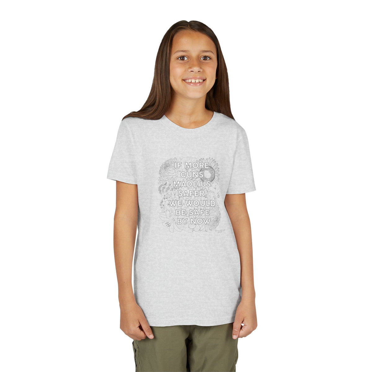 Youth Gun Safety Floral Tee Shirt
