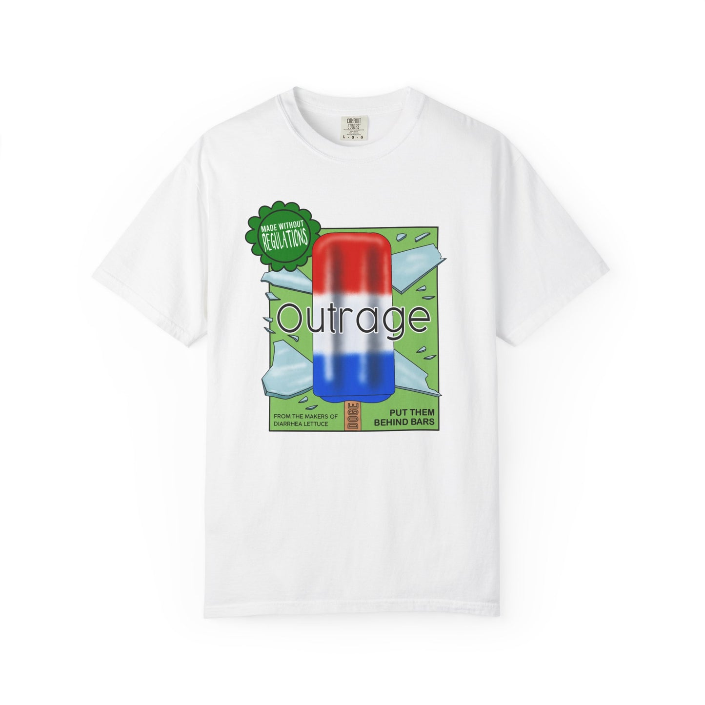Outrage Glass Popsicle Graphic T-Shirt Patriot Pop Art Tee