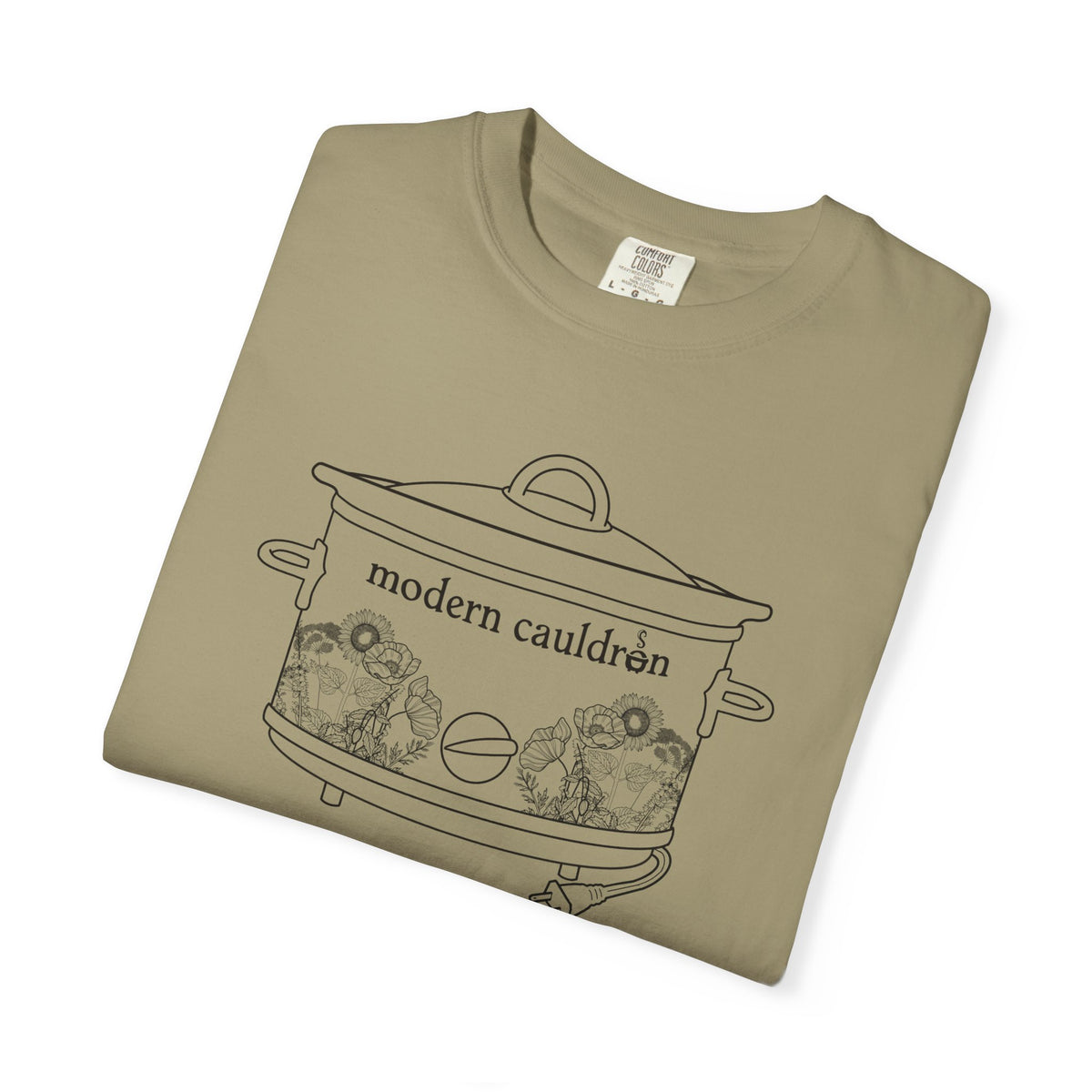 Modern Cauldron Illustrated Cauldron Floral Crockpot Graphic Tee