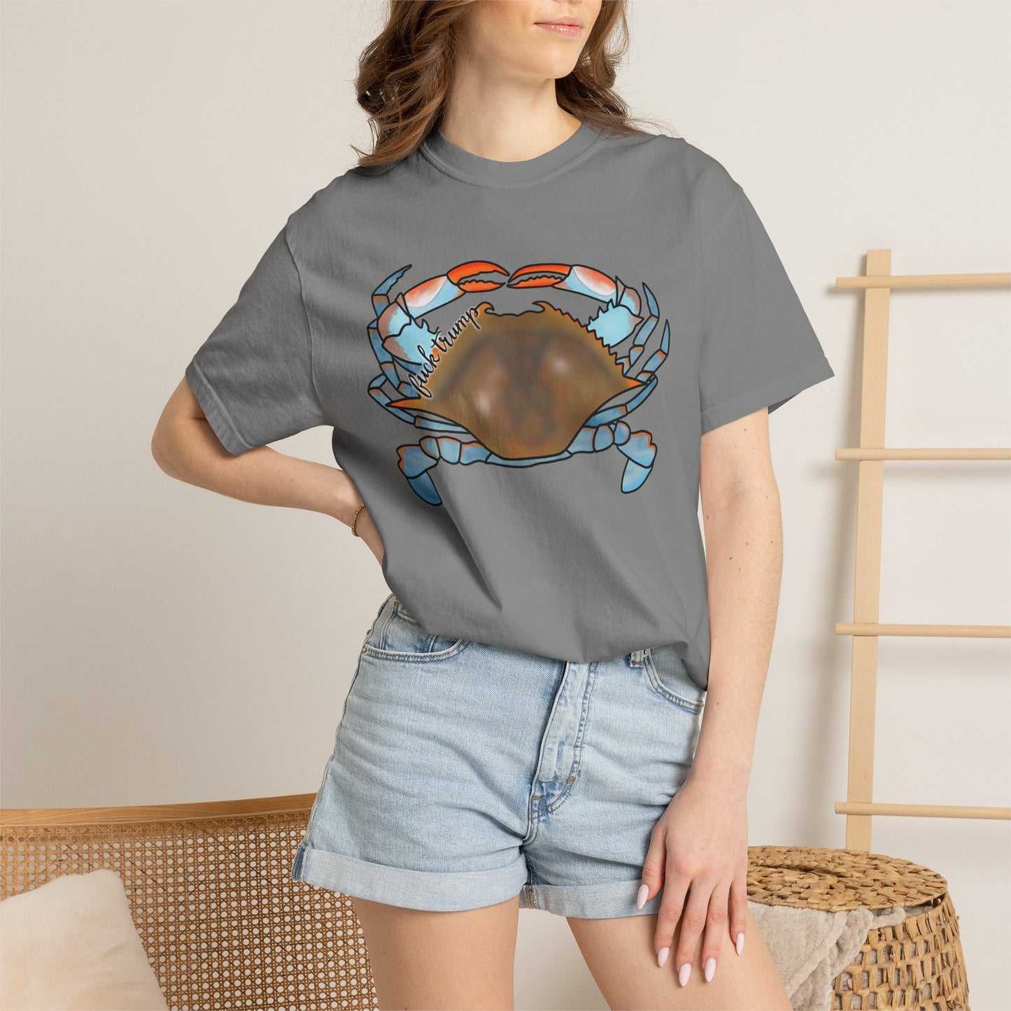 Slightly Subtle Blue Crab Graphic T-Shirt — Coastal Seafood Beach Tee