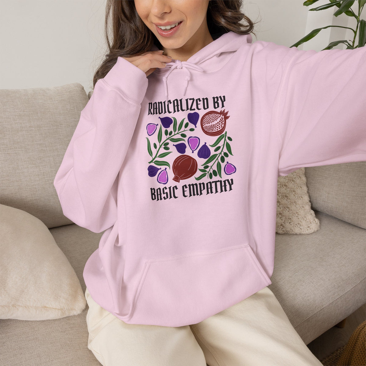 Radicalized by Basic Empathy Floral Hoodie