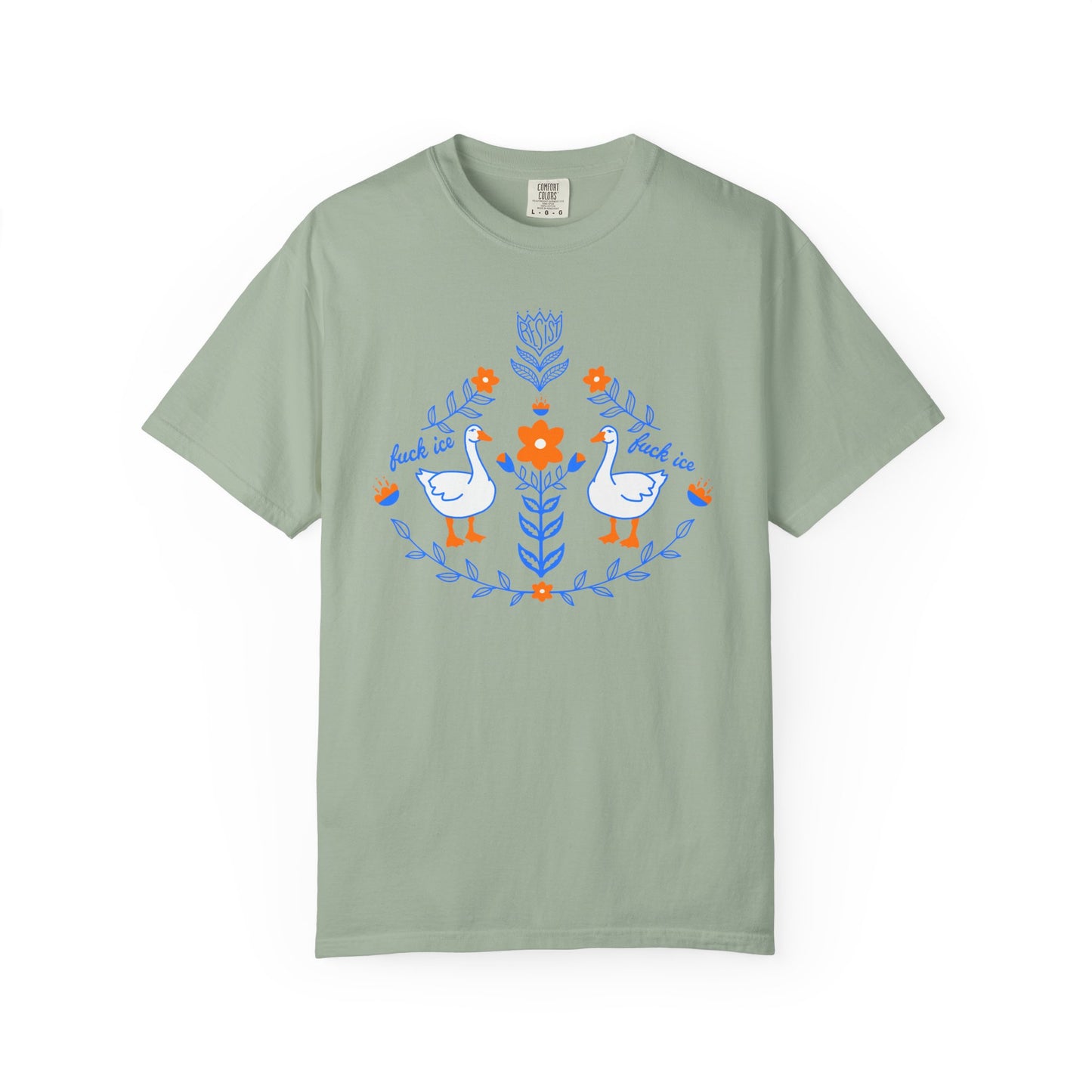 Folksy Silly Goose Tee —  F Ice Resist Floral Graphic T-Shirt