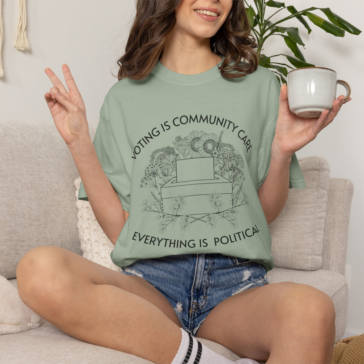 Voting Is Community Care T-Shirt Everything Is Political Vote Graphic Tee