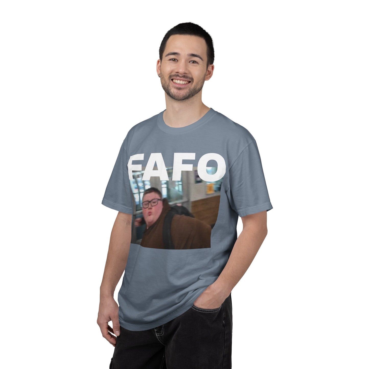 FAFO Okay Kid meme photo T-shirt | FAFO graphic tee