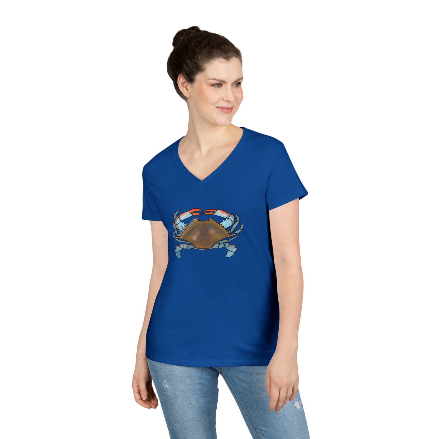 Blue Crab Illustration T-Shirt | Coastal Sea Life Tee FDT