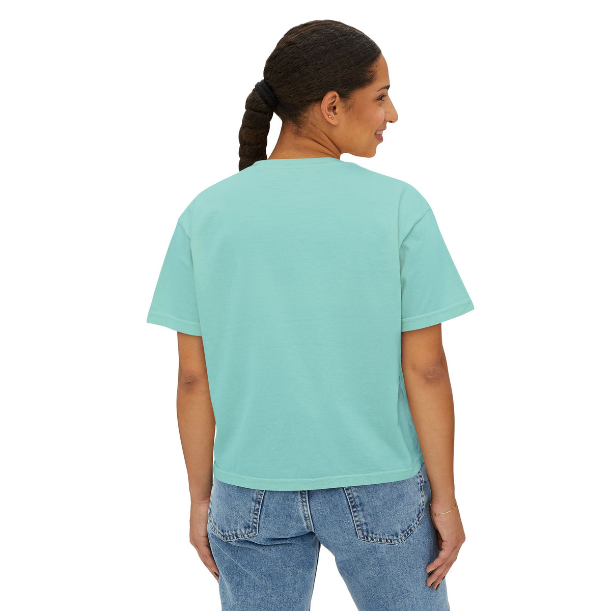 Women’s Boxy CROP Tee "Children Deserve to Grow Up Free From War and Oppression" Peaceful Fruit Graphic