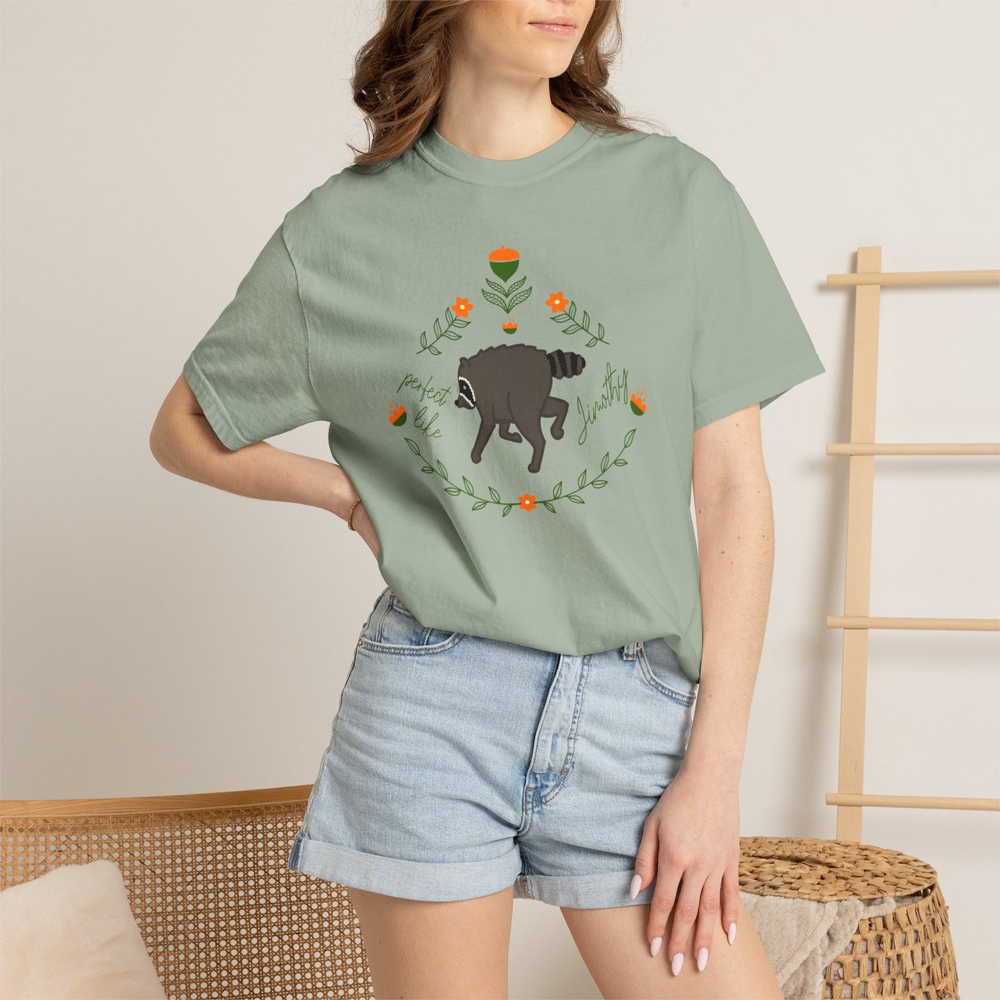 Perfect like Jimothy Floral T-Shirt — Racoon Proud Rustic Graphic Tee