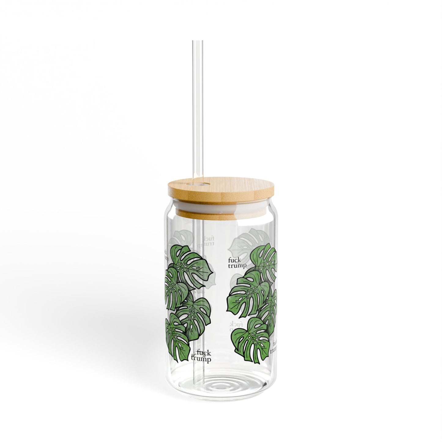 Slightly Subtle Monstera Tropical Eco-Friendly Sipper Glass