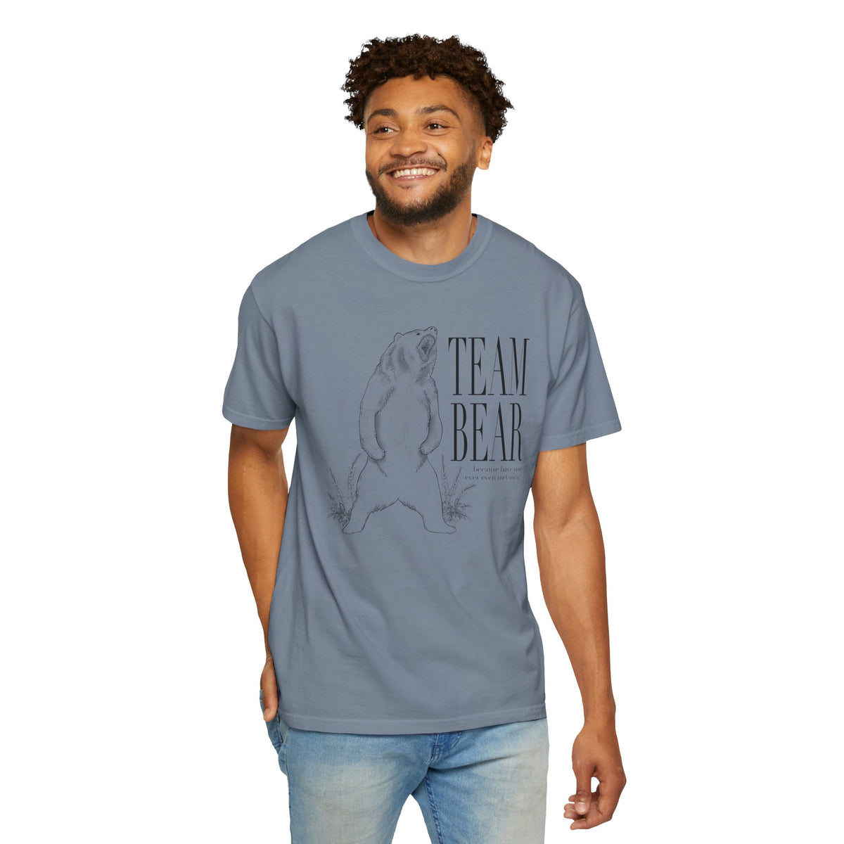 Team Bear Graphic T-Shirt Vintage Sketch Bear Tee because have you even met men