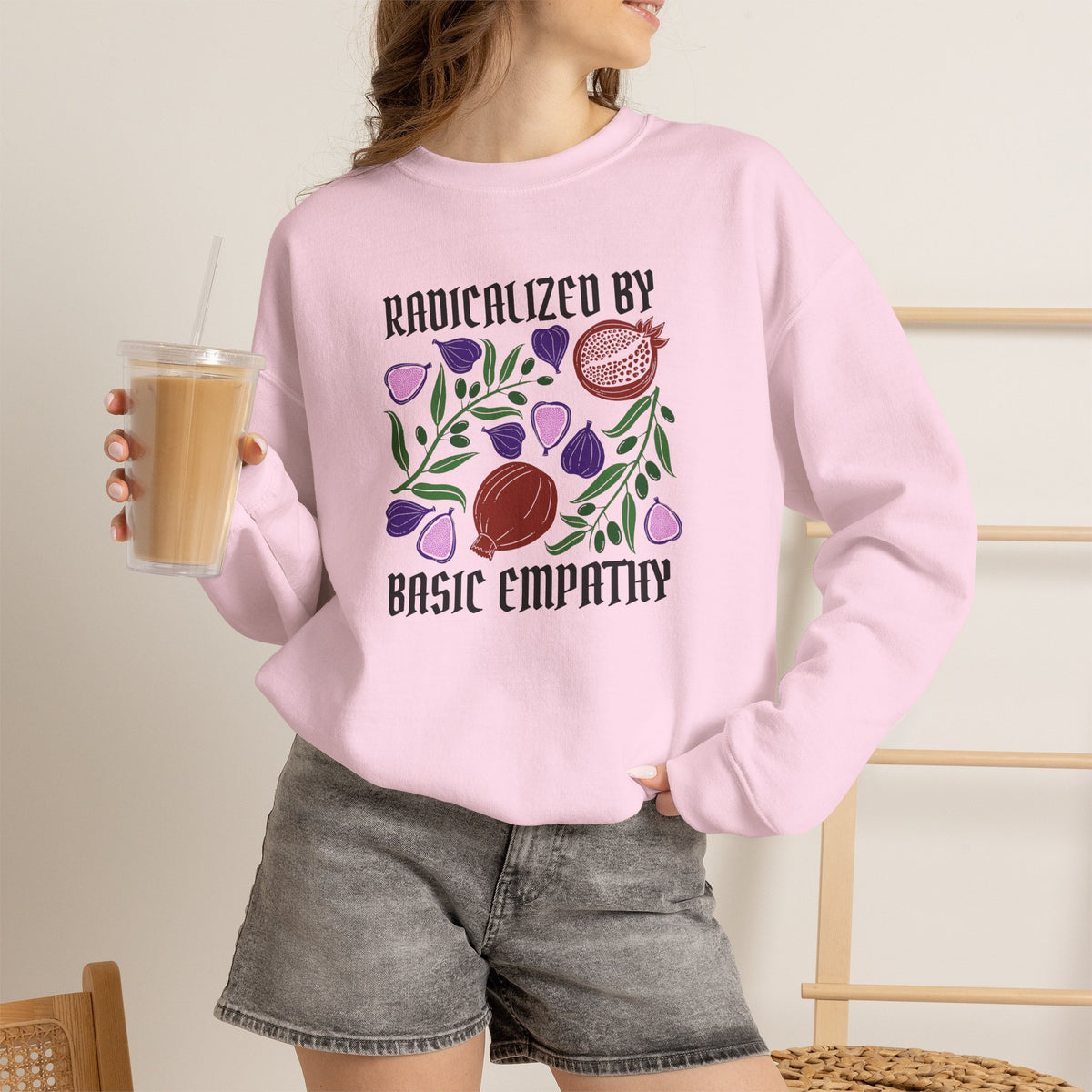 Radicalized by Basic Empathy Floral Sweatshirt