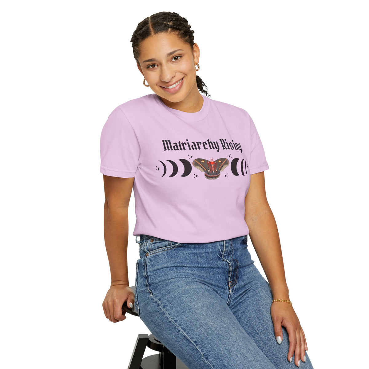 Matriarchy Rising Tee Moon Phases & Moth Feminist Graphic T-Shirt