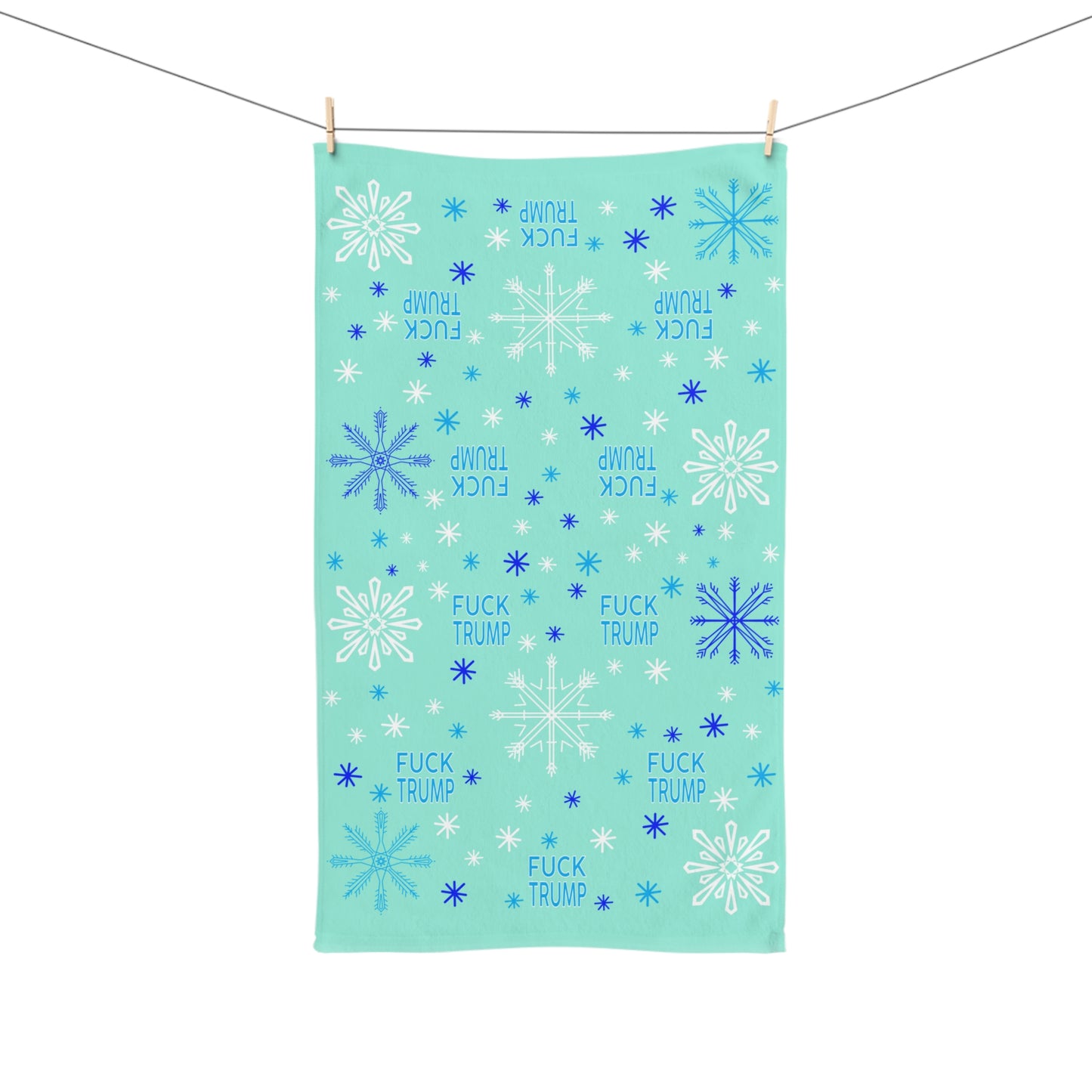 Slightly Subtle Blue Snow Hand Towel
