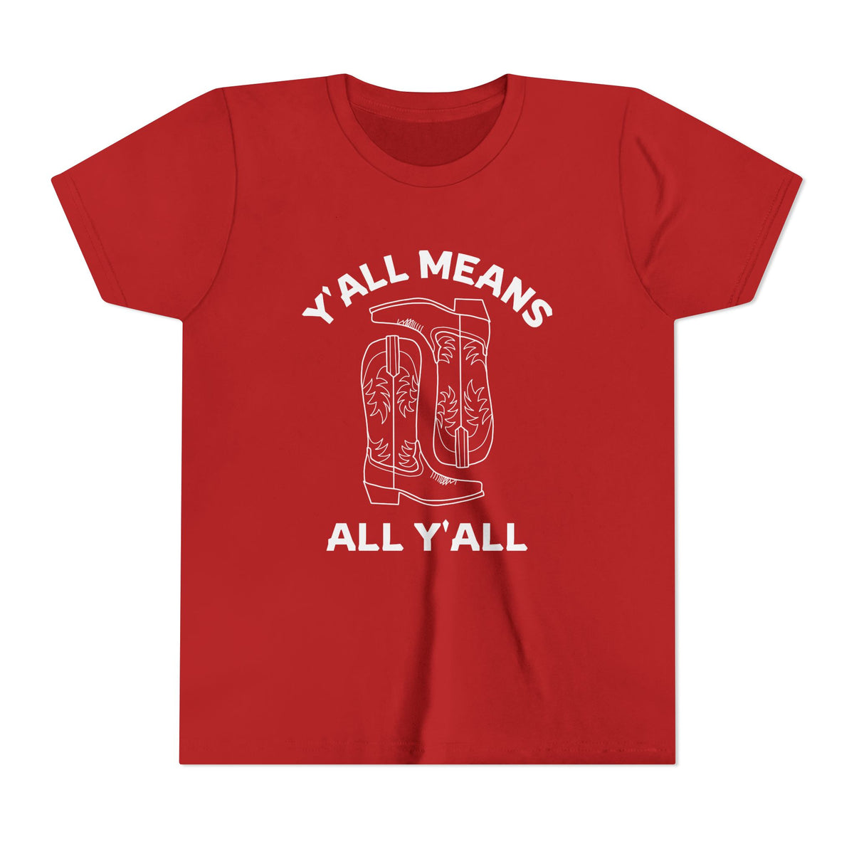 Youth Y’all Means All Y’all Cowboy Boot Graphic T-Shirt