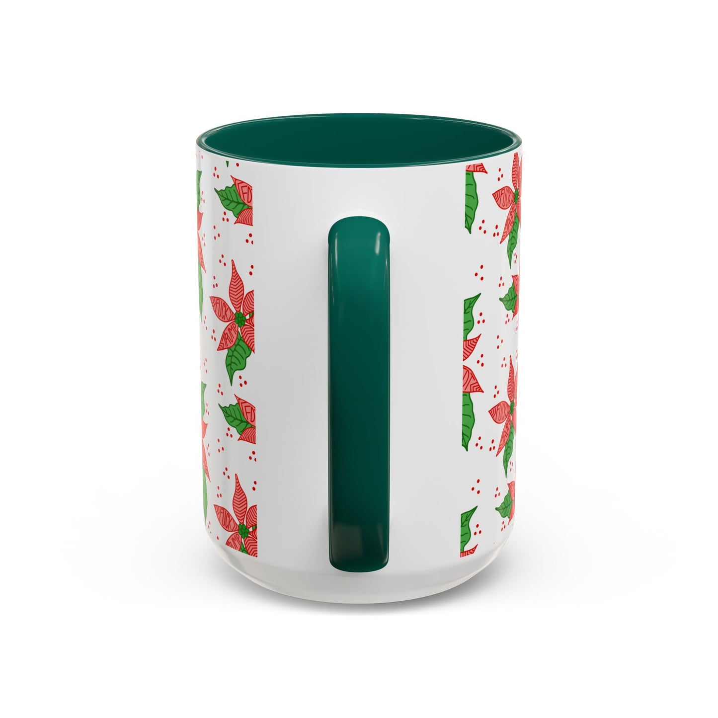 Slightly Subtle Poinsettia Holiday Mugs - Christmas FDT Design | Festive Coffee Mug, Gift for Christmas, Floral Tableware, Winter Decor