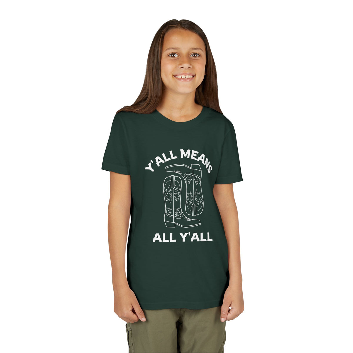 Youth Y’all Means All Y’all Cowboy Boot Graphic T-Shirt