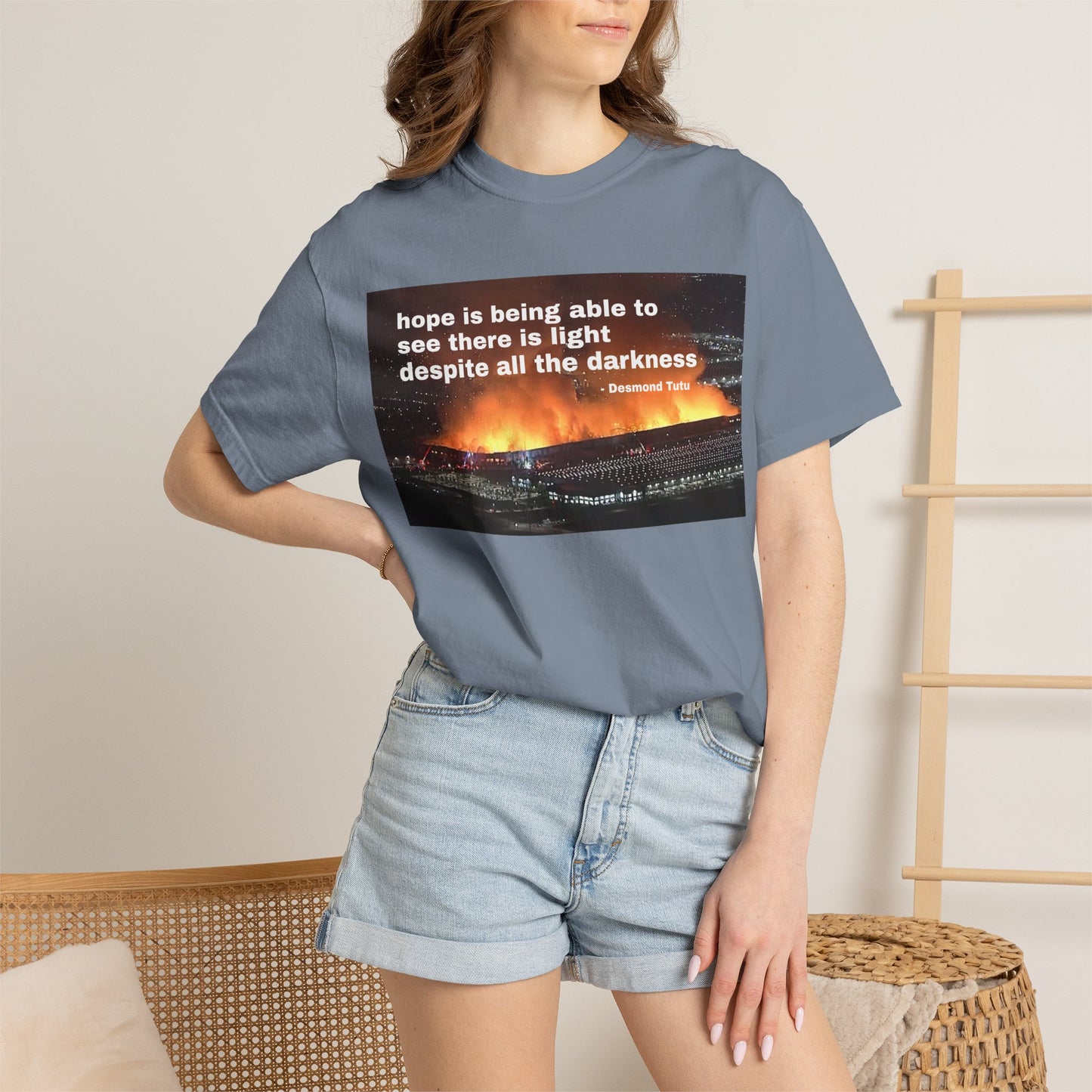 Hope is Being Able to See There is Light Fire T-Shirt | Inspirational Quote Tee Warehouse