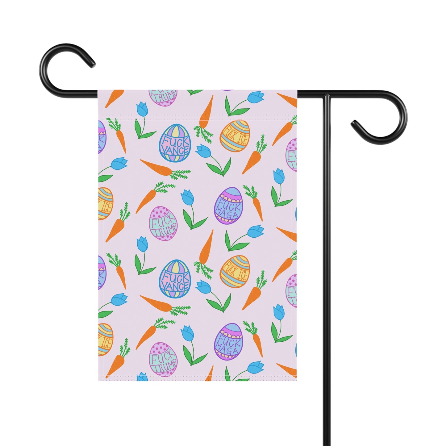 Slightly Subtle Easter Egg and Carrot Garden Banner | Spring House Flag FDT