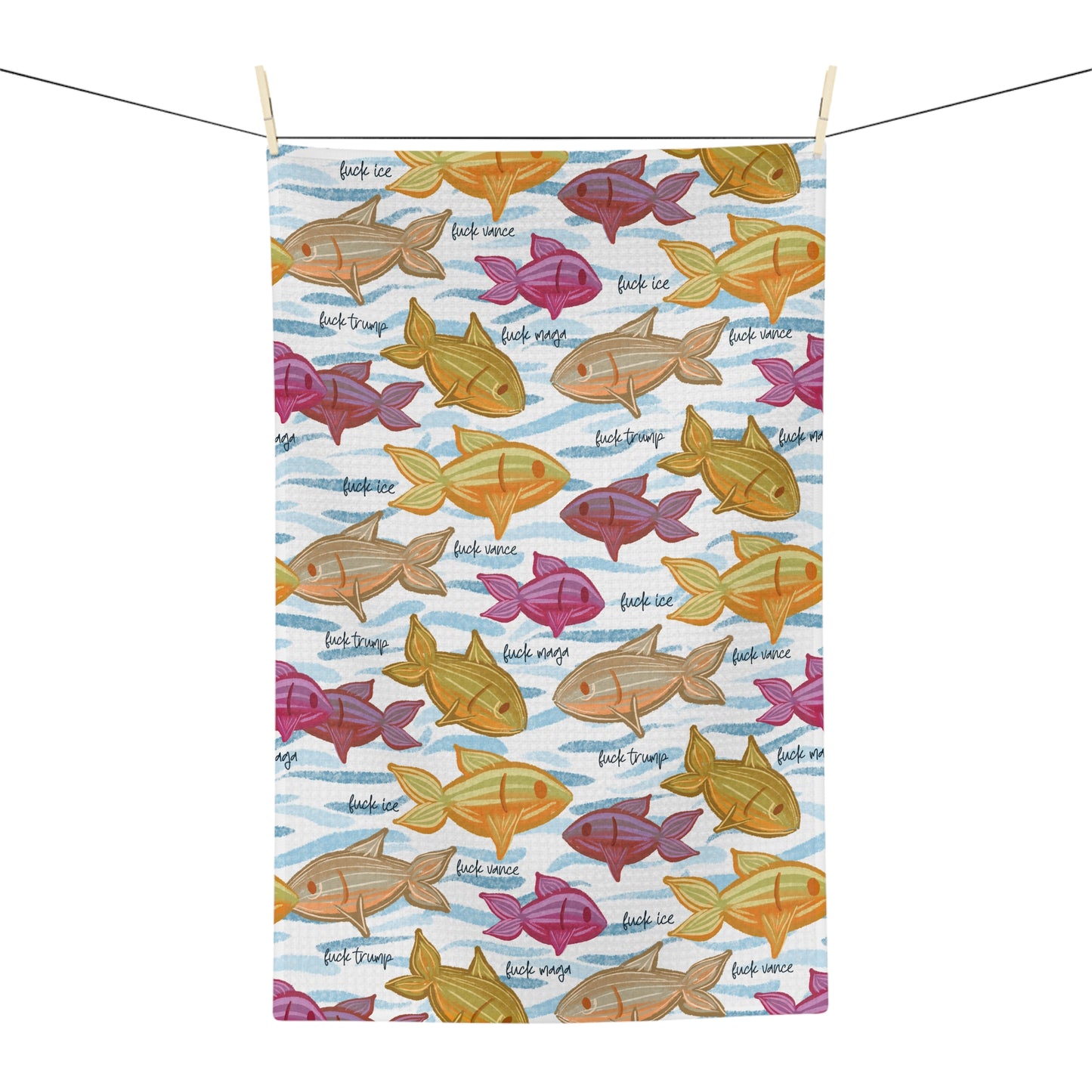Goldfish Microfiber Tea Towel Nautical Kitchen Linen Coastal