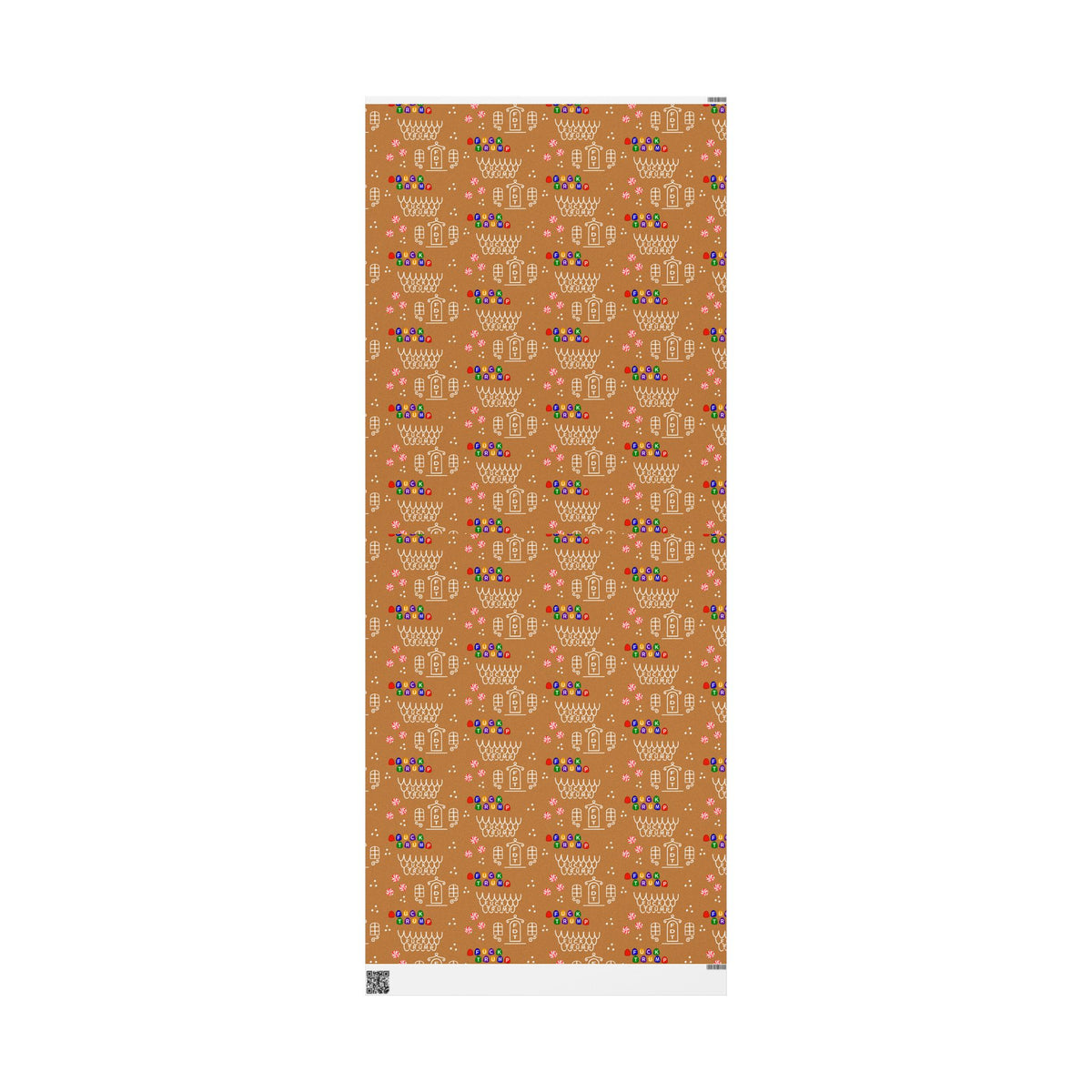 Slightly Subtle Gingerbread House FDT Pattern Wrapping Paper | Holiday Gift Wrap
