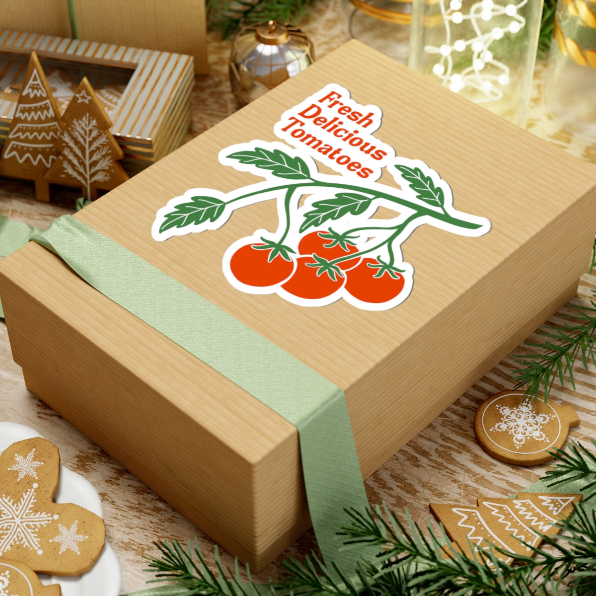 Fresh Delicious Tomatoes Sticker | Kiss-Cut Produce Decal FDT