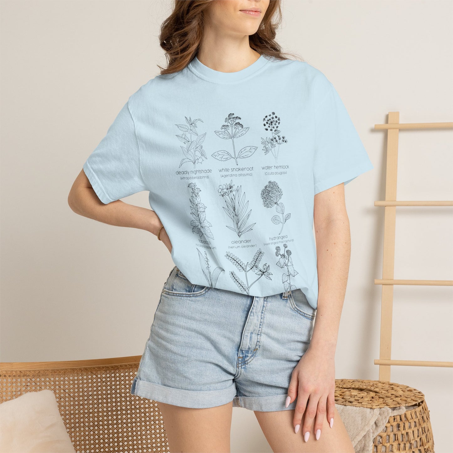 Deadly Nightshade Botanical Illustration T-Shirt | Vintage Plant Sketches, Floral Chart