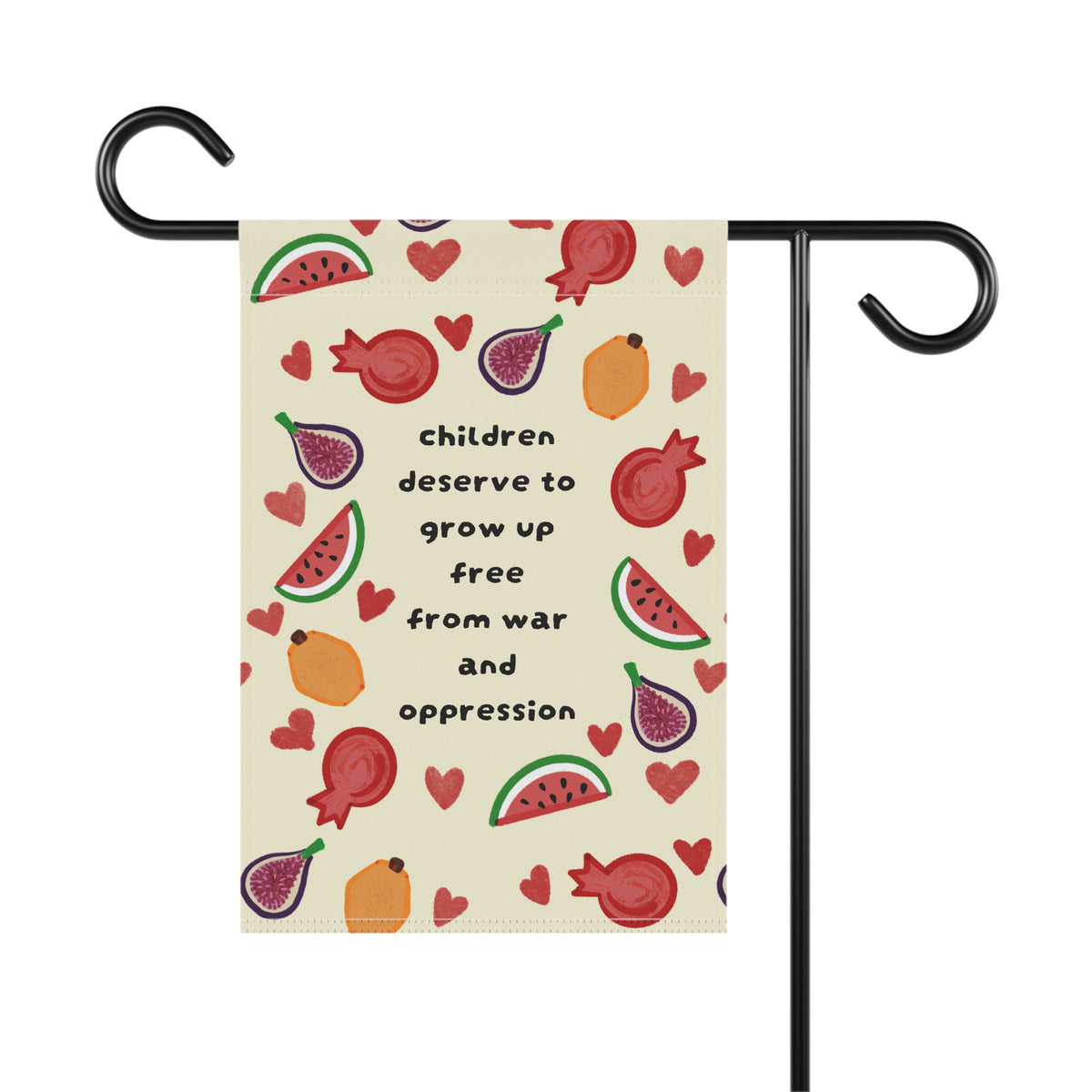 Garden Flag  "Children Deserve to Grow Up Free from War and Oppression" Decorative Yard Banner