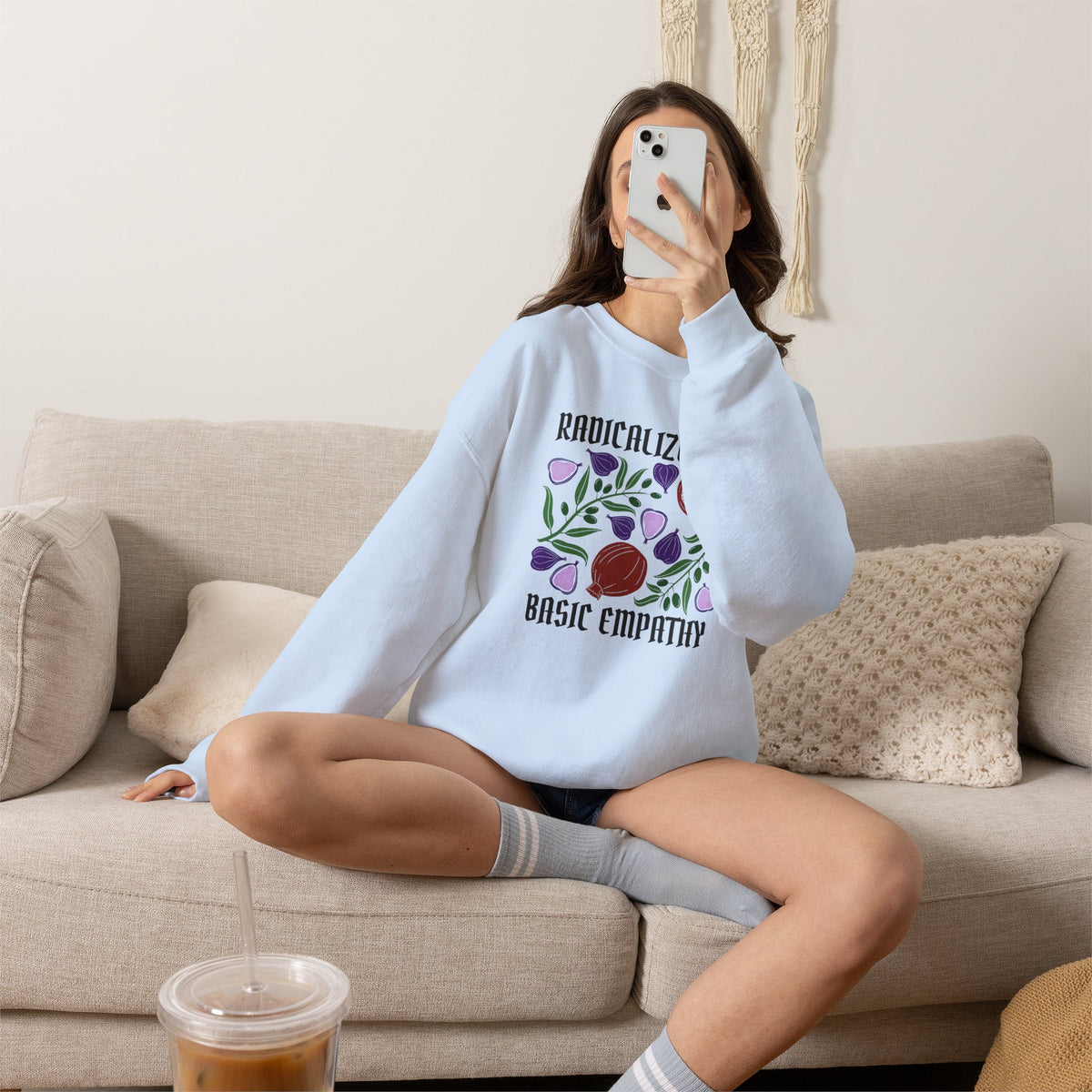 Radicalized by Basic Empathy Floral Sweatshirt