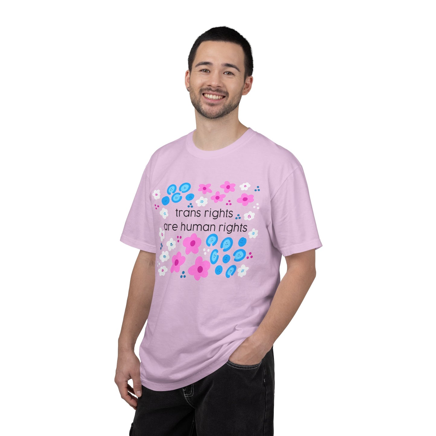 trans rights are human rights T-shirt | floral trans pride design