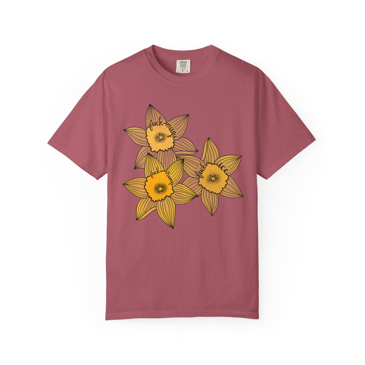 Slightly Subtle Daffodil Trio T-shirt | Yellow Floral Spring Bloom Tee FDT