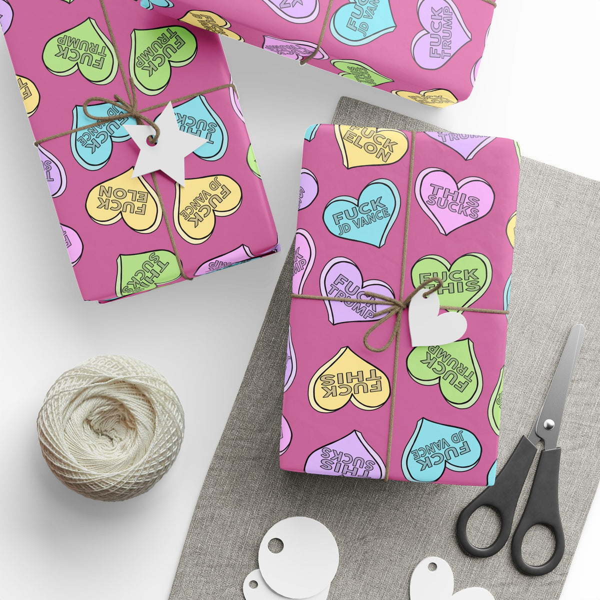 Slightly Subtle Conversation Hearts Wrapping Papers FDT