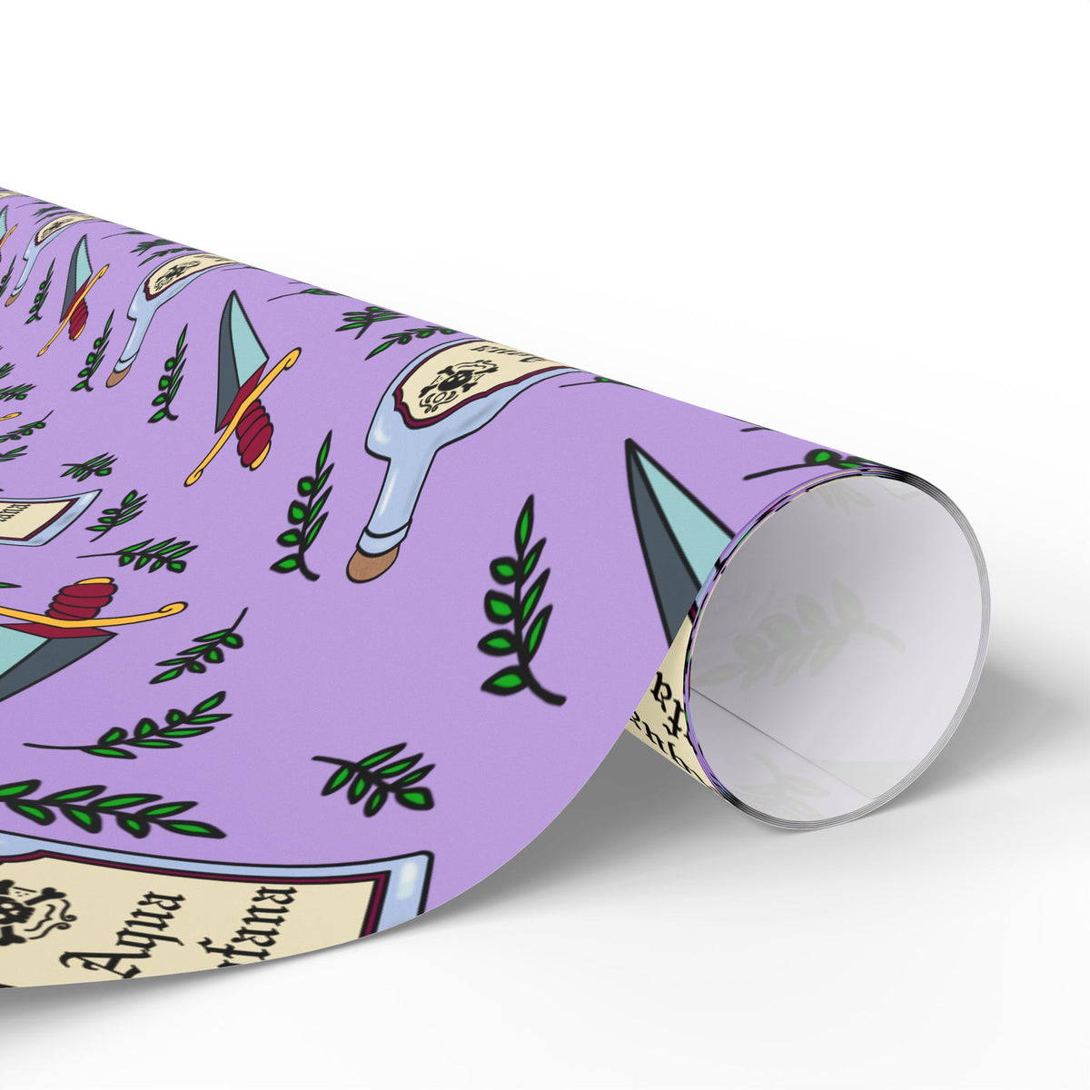 Aqua Tofana Purple Witchy Skull Wrapping Paper Feminist Spiritual Occult Gift Wrap