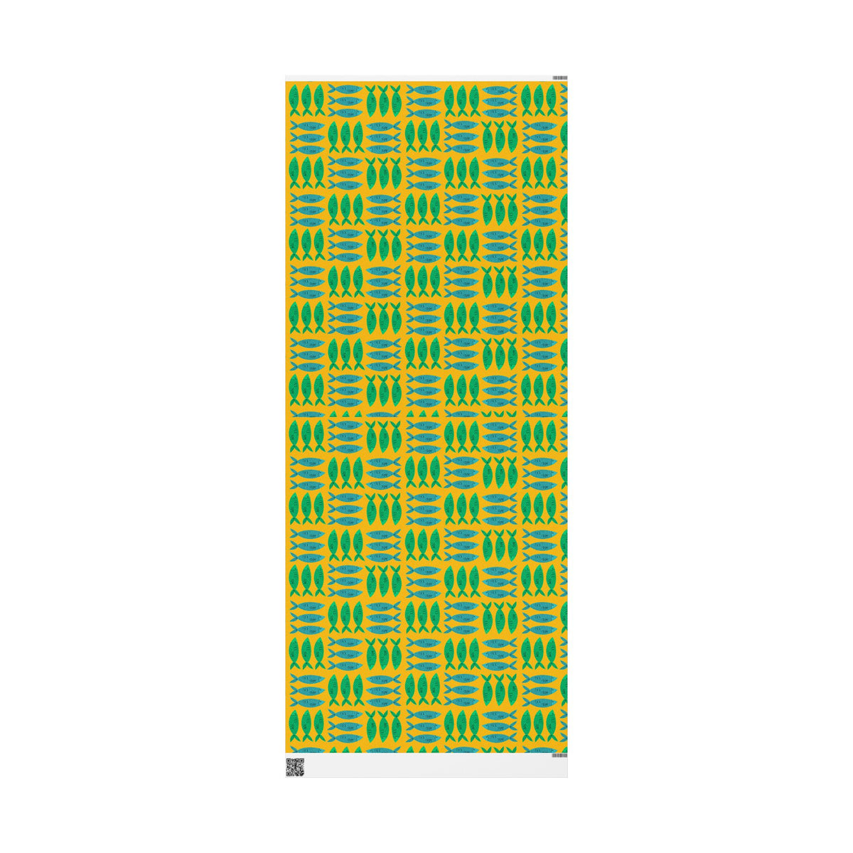 Slightly Subtle Sardine Wrapping Paper on Yellow, Funny Fish Gift Wrap, Sea Creature Birthday Party Supplies, Unique Office Present