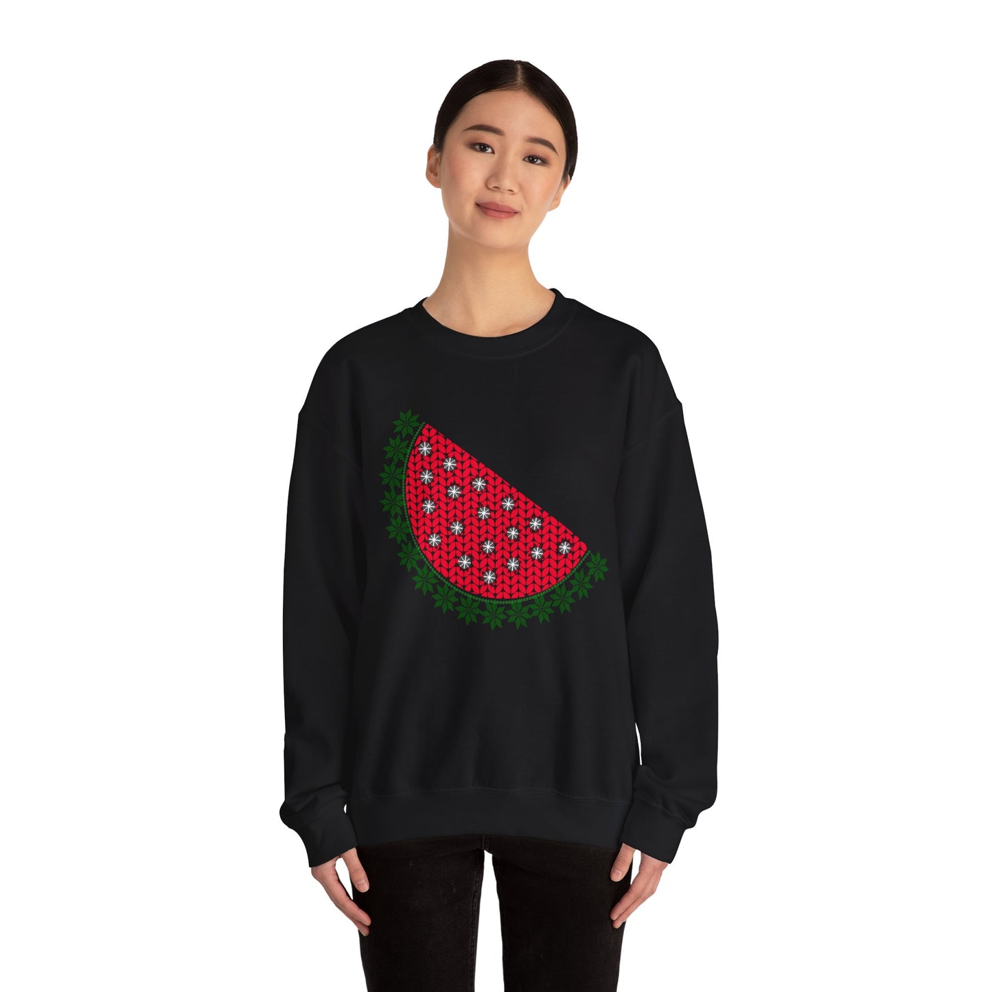 Watermelon Ugly Sweater Unisex Heavy Blend™ Crewneck Sweatshirt