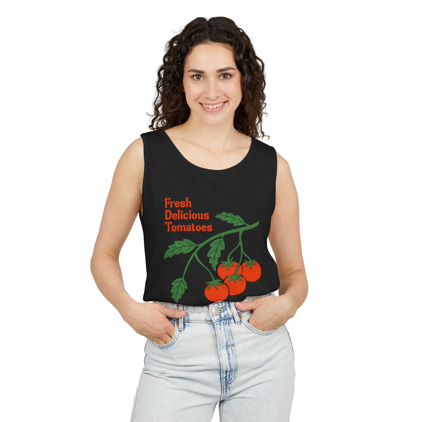 Fresh Delicious Tomatoes Tank Top | Cherry Tomato Illustration, Garden Produce Tee