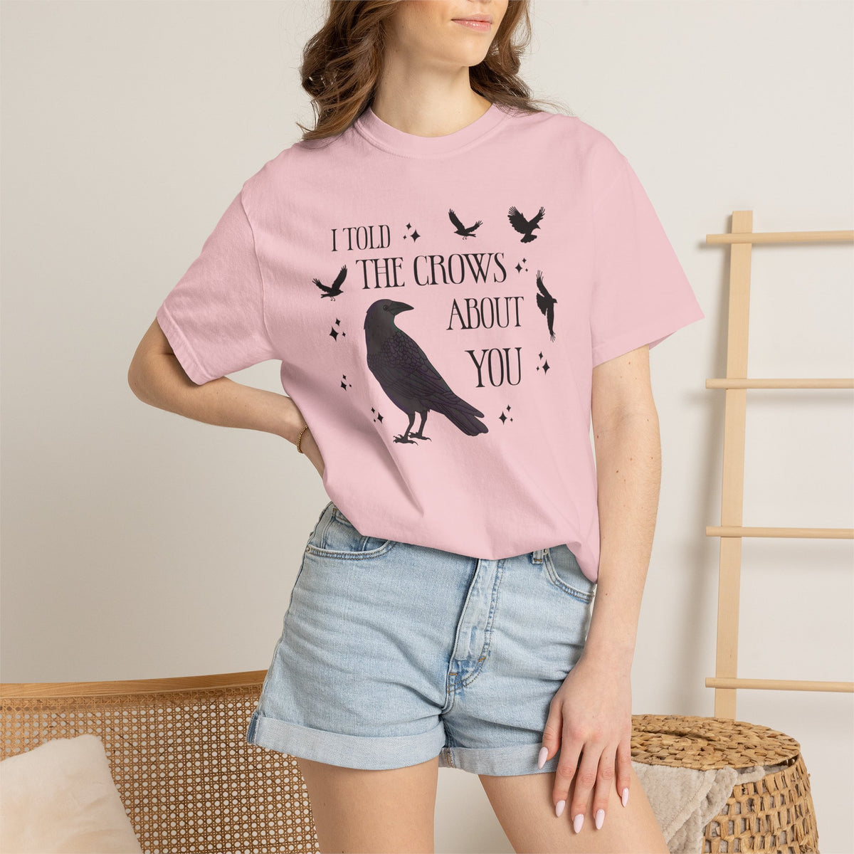 I Told The Crows About You Witchy Crow Raven Graphic Tee