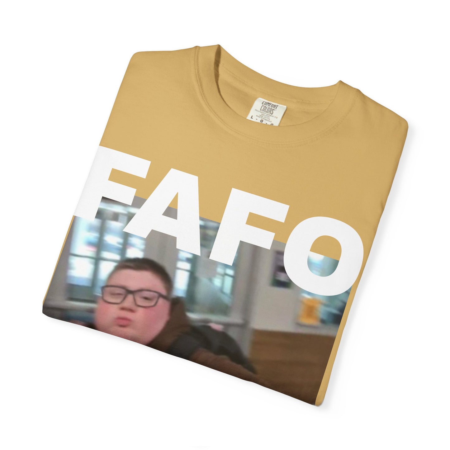 FAFO Okay Kid meme photo T-shirt | FAFO graphic tee