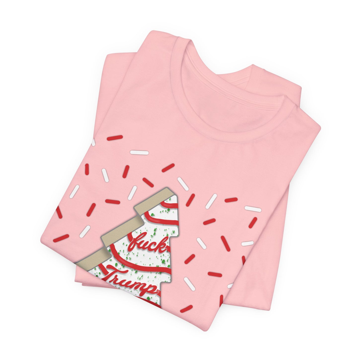 Slightly Subtle Christmas Tree Cake with Striped Confetti FDT tee | Political Statement