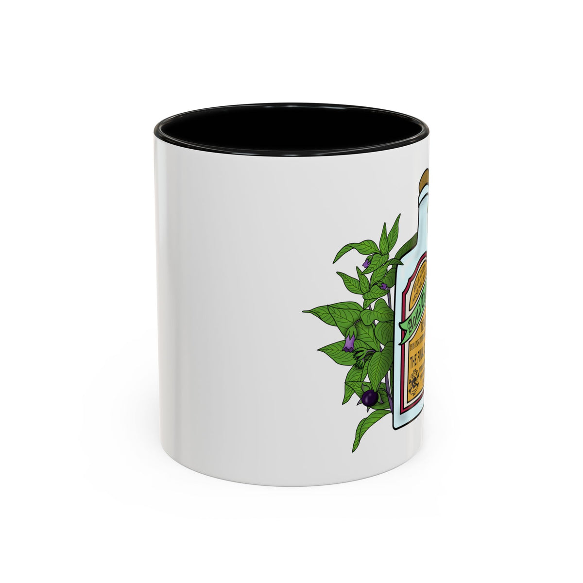 Herbal Remedy Coffee Mug Aqua Tofana Potion Bottle, Skull & Botanical Gothic Accent Mug