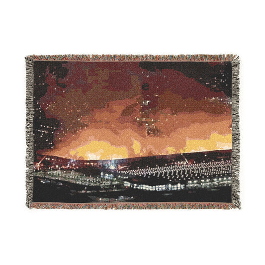 Warehouse Fire Woven Blanket | Bonfire Throw