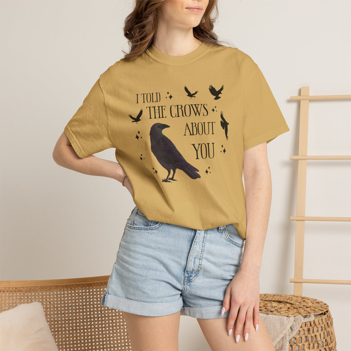 I Told The Crows About You Witchy Crow Raven Graphic Tee