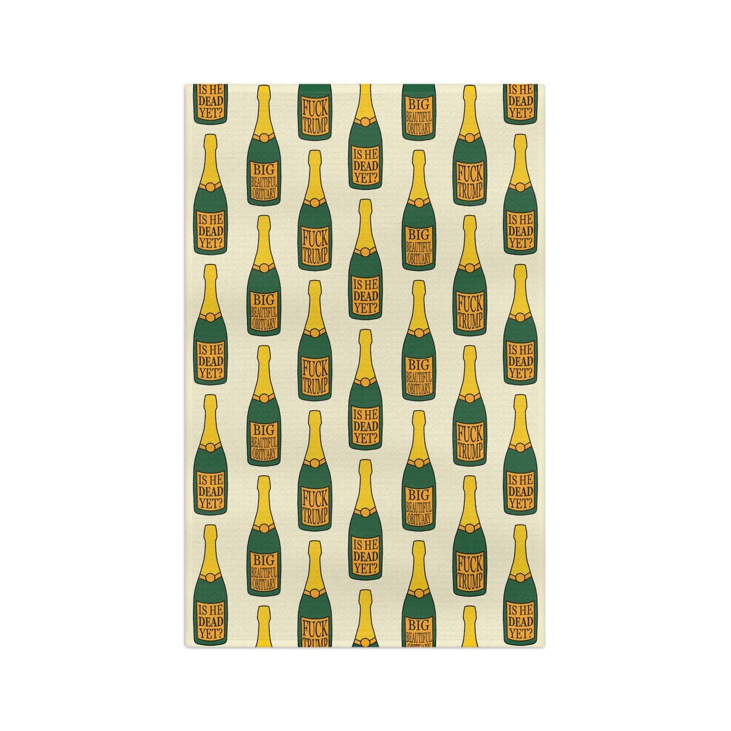 Slightly Subtle Champagne Bottle Pattern Microfiber Tea Towel | Sparkling Wine Kitchen Towel