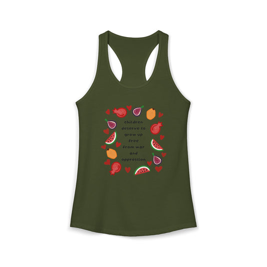 Women's Ideal Racerback Tank children deserve to grow up free from war and oppression