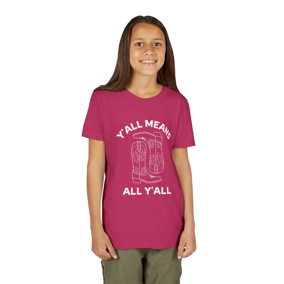 Youth Y’all Means All Y’all Cowboy Boot Graphic T-Shirt
