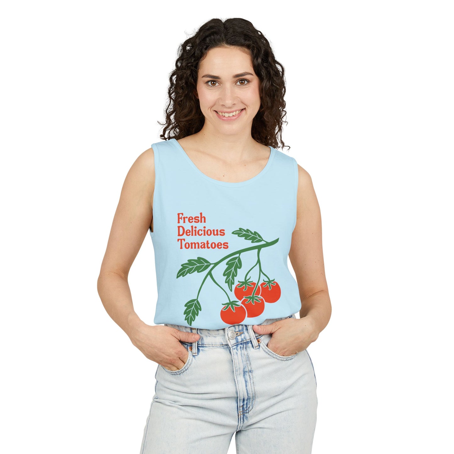 Fresh Delicious Tomatoes Tank Top | Cherry Tomato Illustration, Garden Produce Tee