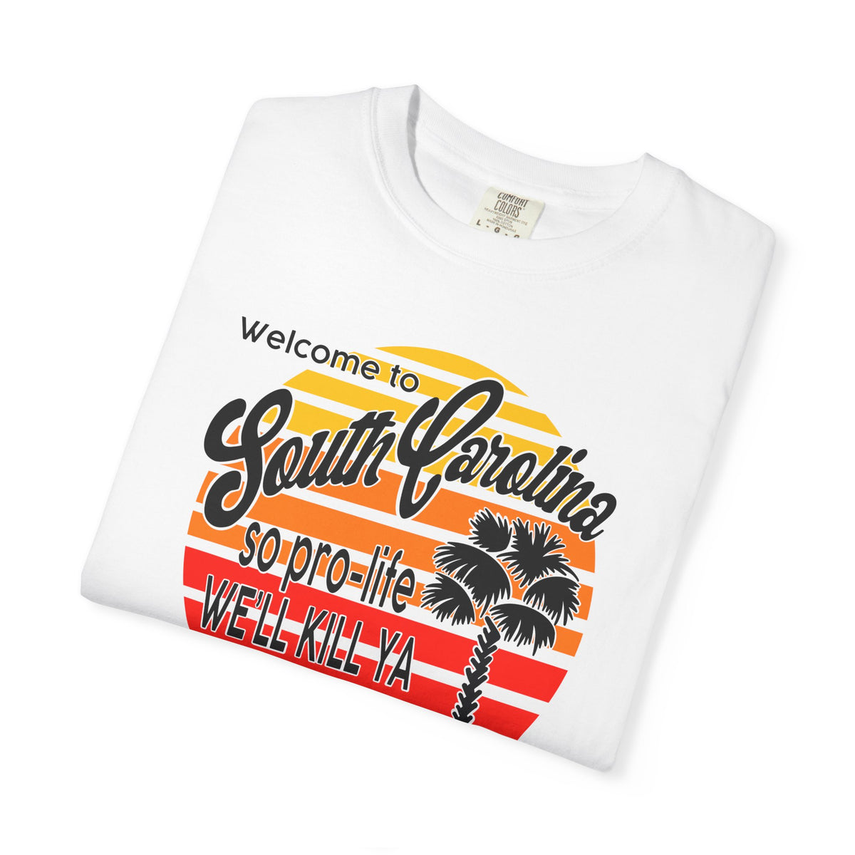 South Carolina Political Dark Humor Abortion Sunset T-Shirt Welcome to South Carolina Graphic Tee