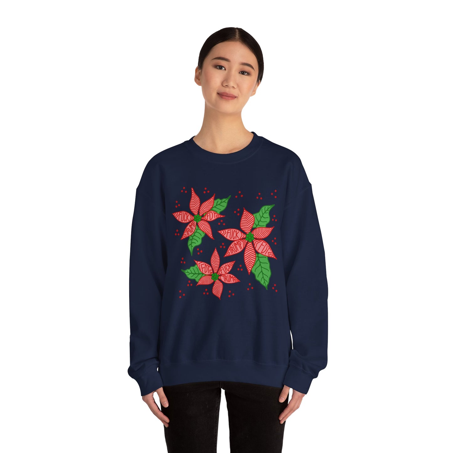 Slightly Subtle Festive Poinsettia Sweatshirt FDT
